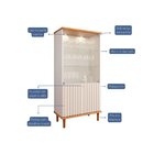 Cristaleira De Sala De Jantar 2 Portas Luiza Cinamomo/offwhite