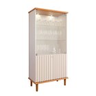 Cristaleira De Sala De Jantar 2 Portas Luiza Cinamomo/offwhite