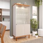 Cristaleira De Sala De Jantar 2 Portas Luiza Cinamomo/offwhite