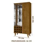 Cristaleira De Vidro 2 Portas Led Ripado Naturalle Elba Becha