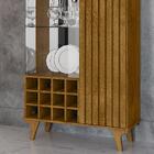 Cristaleira De Vidro 2 Portas Led Ripado Naturalle Elba Becha