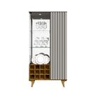 Cristaleira De Vidro 2 Portas Led Ripado Off White Naturalle