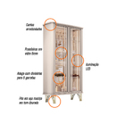 Cristaleira De Vidro Com Espelho E Led Lucie H01 - D'rossi -