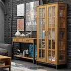 Cristaleira De Vidro E Madeira Maciça Madri Finestra Móveis C