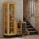 Cristaleira De Vidro E Madeira Maciça Madri Finestra Móveis C