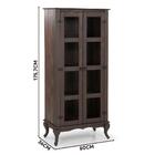 Cristaleira De Vidro Em Madeira Maciça 2 Portas Imbuia