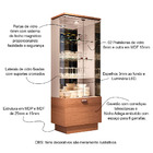 Cristaleira Decorativa Com Nicho Adega Embutido Peggy Nature