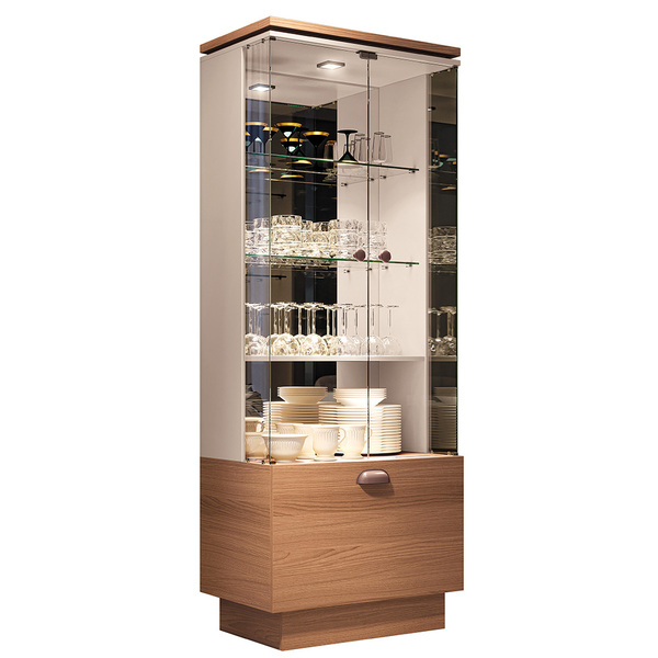 Cristaleira Decorativa Com Nicho Adega Embutido Peggy Nature