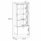 Cristaleira Decorativa Com Nicho Adega Embutido Peggy Nature