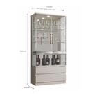 Cristaleira Diamante 2 Portas 2 Gavetas Mavaular Off White