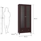 Cristaleira Ditália 2 Portas De Vidro 1 Gaveta E-955 Tabaco