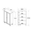 Cristaleira Ditália 2pt Com Trava Invisível E-957