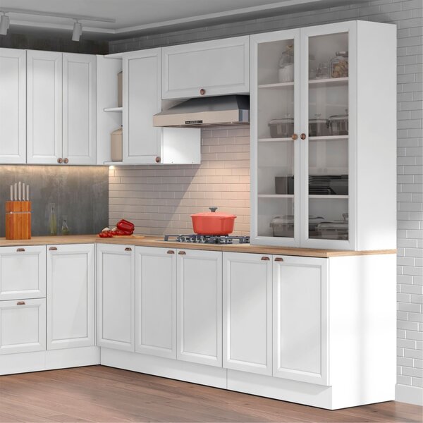 Cristaleira Dupla 4 Portas Com Vidro Unna Yescasa Branco