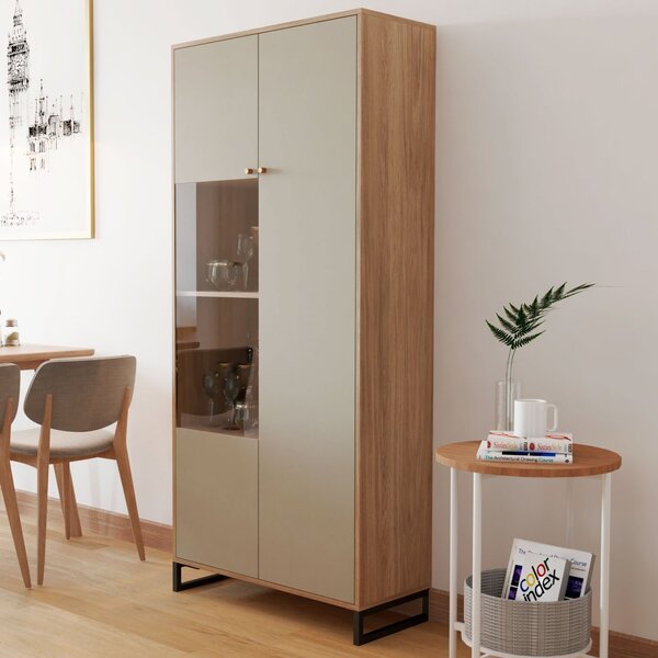 Cristaleira Dupla Porta Bipartida 4 Prateleiras Mdp Premium S