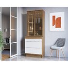 Cristaleira Duplo Reflecta 2 Portas 2 Gavetas Paola  Mel/bran