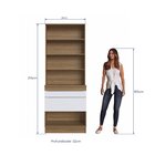 Cristaleira Duplo Reflecta 2 Portas 2 Gavetas Paola  Mel/bran