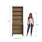 Cristaleira Duplo Tela 4 Portas 80x215cm Paola Movris Mel/pre