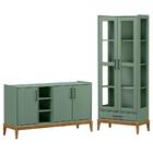 Cristaleira E Balcao Buffet Mdf/madeira Maciça Milao Fnt