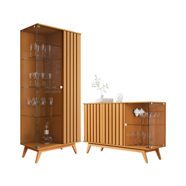 Cristaleira E Buffet Para Sala De Estar Serena Nature