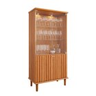 Cristaleira E Led Luiza Cimol 2 Portas Com Vidro 85cmx176cm M