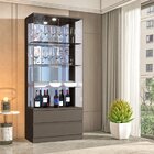 Cristaleira E Temperado 2 Gavetas 2 Portas Com Vidro 71cmx184