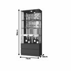 Cristaleira E Temperado 2 Gavetas 2 Portas Com Vidro 71cmx184