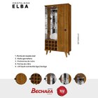 Cristaleira Elba Ripado Real Portas De Vidro Pés De Madeira M