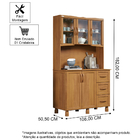 Cristaleira Em Madeira Antiga 5 Portas E 3 Gavetas Com Vidro