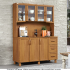 Cristaleira Em Madeira Antiga 7 Portas E 3 Gavetas Com Vidro