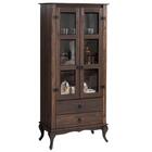 Cristaleira Em Madeira Maciça Com 2 Portas E 2 Gavetas