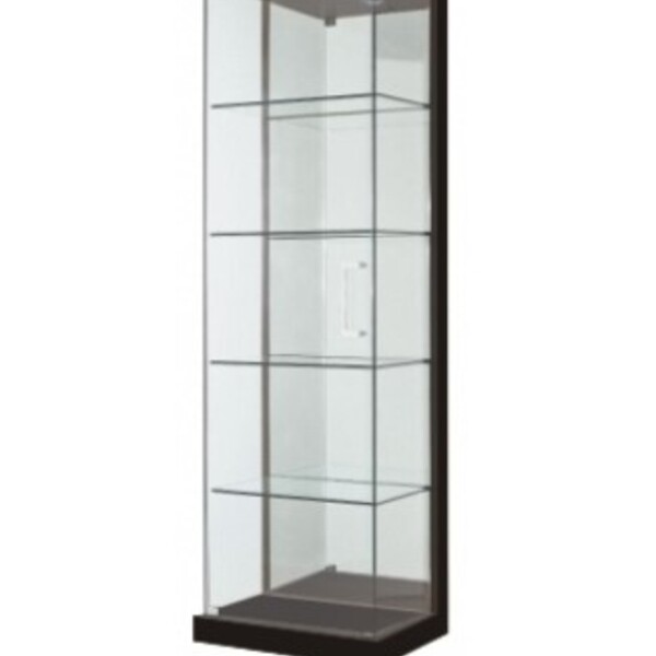 Cristaleira Em Vidro Glass 01 Porta Preto Fosco