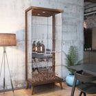 Cristaleira Espelho Cristal com Vidro Temperado e Iluminação