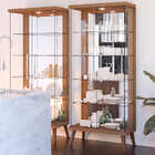 Cristaleira Espelho Cristal com Vidro Temperado e Iluminação