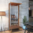 Cristaleira Espelho Cristal com Vidro Temperado e Iluminação