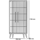 Cristaleira Espelho Cristal com Vidro Temperado e Iluminação