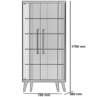 Cristaleira Espelho Cristal com Vidro Temperado e Iluminação