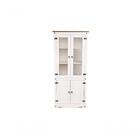 Cristaleira Estante 2 Portas Vidro Madeira Maciça Branco