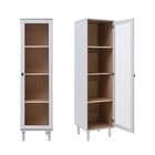 Cristaleira Estante Para Livros 1 Porta Vidro E-963 Cinza