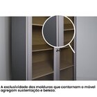 Cristaleira Estante Para Livros 2 Portas Vidro E-957 Cinza