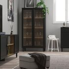 Cristaleira Estante Para Livros 2 Portas Vidro E-957 Preto