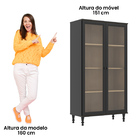 Cristaleira Estante Para Livros Ditália 2 Portas Vidro E-957