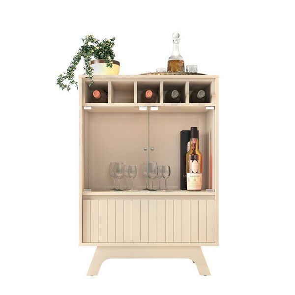 Cristaleira Flor Cor Creme Dj Moveis