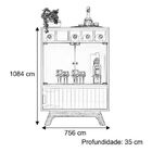 Cristaleira Flor Cor Telha Creme Dj Moveis