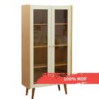 Cristaleira Genialflex Vértice 2 Portas Cinamomo Branco Laca