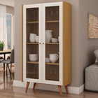 Cristaleira Genialflex Vértice 2 Portas Cinamomo Branco Laca