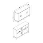 Cristaleira Horizontal 1200x800x350mm Legno Movelbento