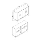 Cristaleira Horizontal 4 Portas 120cm Legno Oliva
