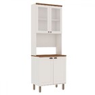 Cristaleira Iluminata 100% Mdf Com 2 Portas De Vidro E Espaço