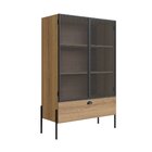 Cristaleira Industrial Retrô 2 Portas 1 Gaveta Madeira/aço 93