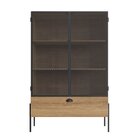 Cristaleira Industrial Retrô 2 Portas 1 Gaveta Madeira/aço 93